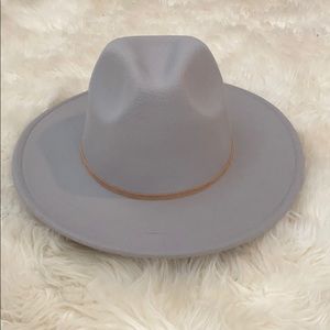 Grey flat brimmed hat NWOT
